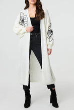 Load image into Gallery viewer, Rose Embroidered Longline Cardigan
